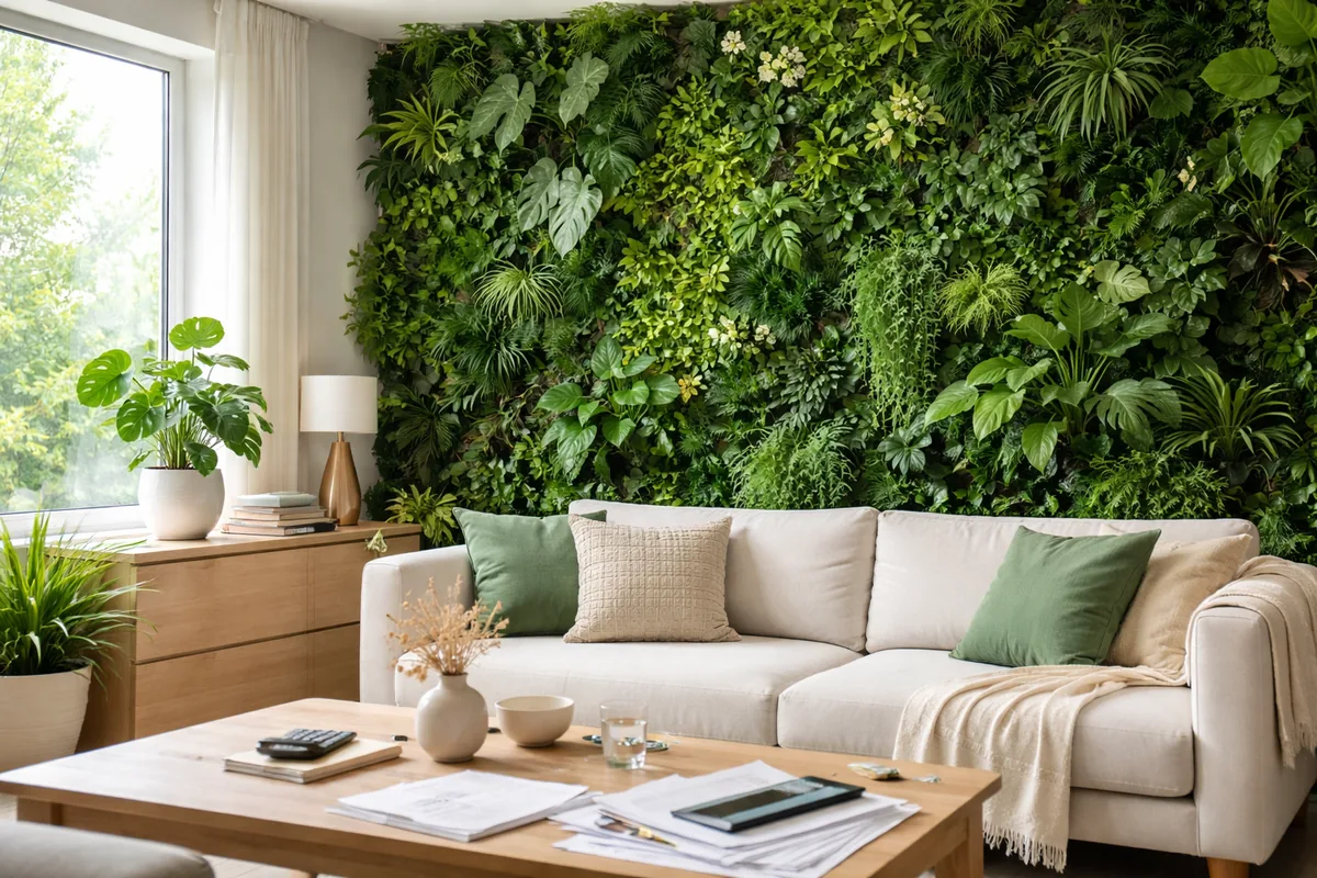 Comment évaluer les coûts d'un mur végétal intérieur pour votre maison